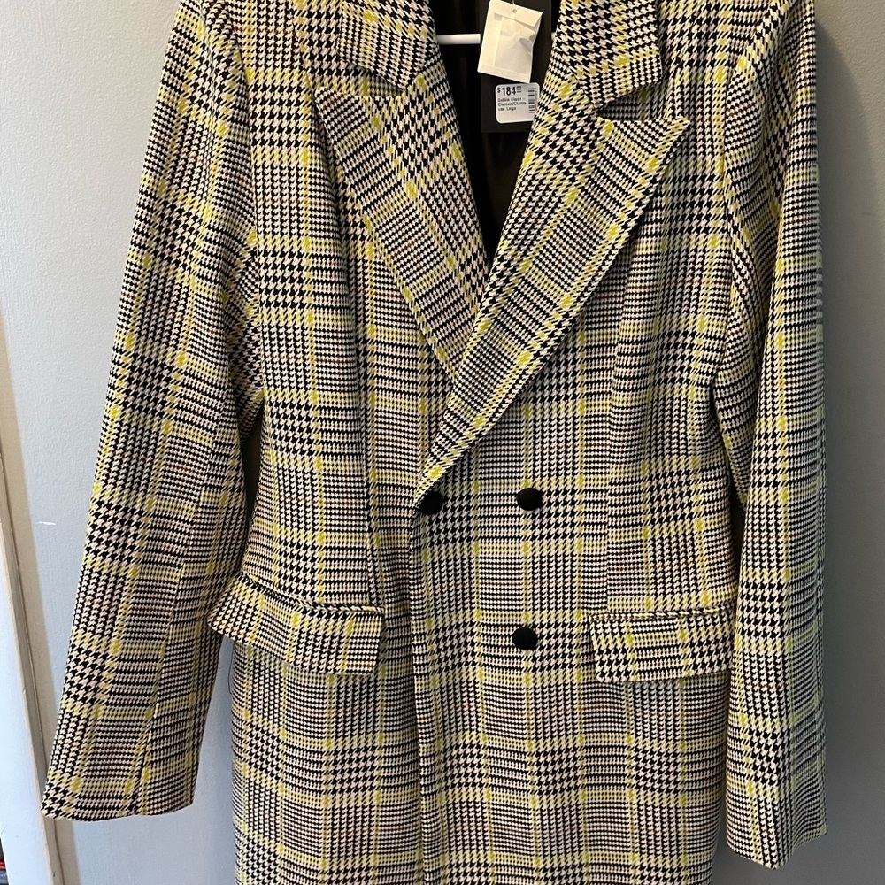Line & Dot Charcoal and Chartreuse “Gabbie” Blazer